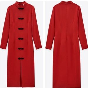 Zara NWT Red Toggle Oriental Style Dress
Red long sleeve midi dress